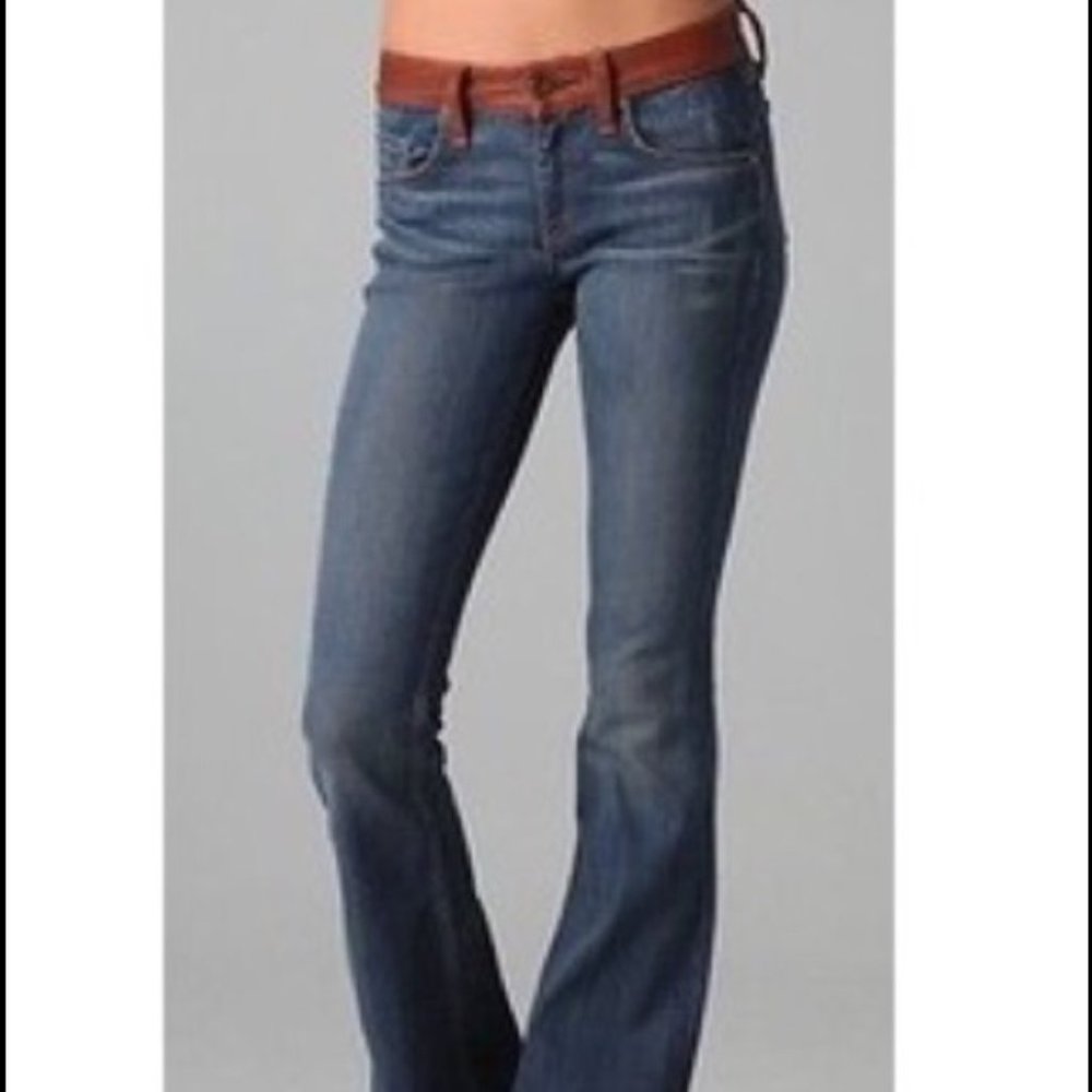 Rag and Bone Elephant Bell Leather Waist Jeans